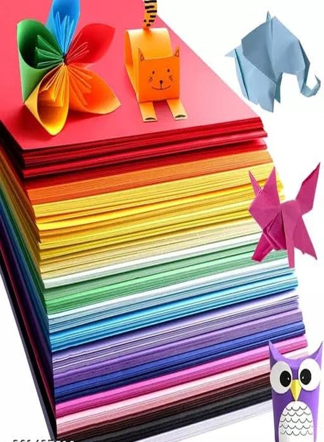 QUAKEL A4 Color Paper Colour, 100 Sheets Pack for Art & Craft, Decoration Copy Printing Papers Sheet,Home, School, Office Stationery A4 Double Sided Colored Coloured Paper (Set of 1, Multicolor) - Image 1